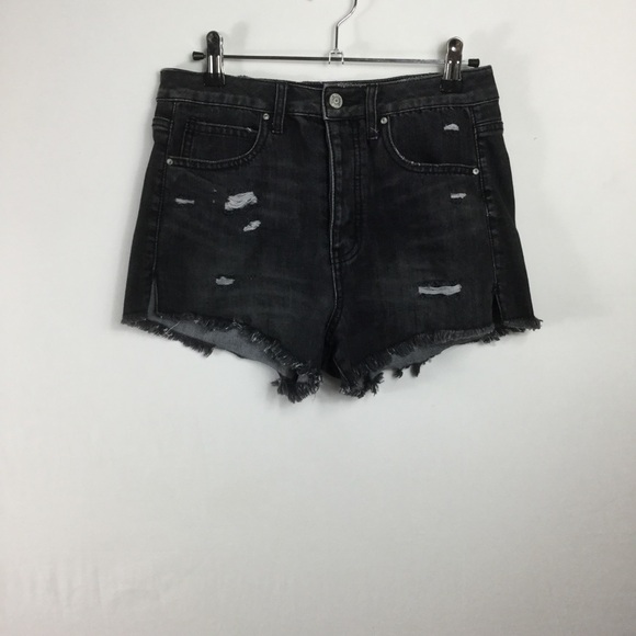 RSQ Buttonfly rawhem distressed highwaisted shorts - Picture 1 of 11
